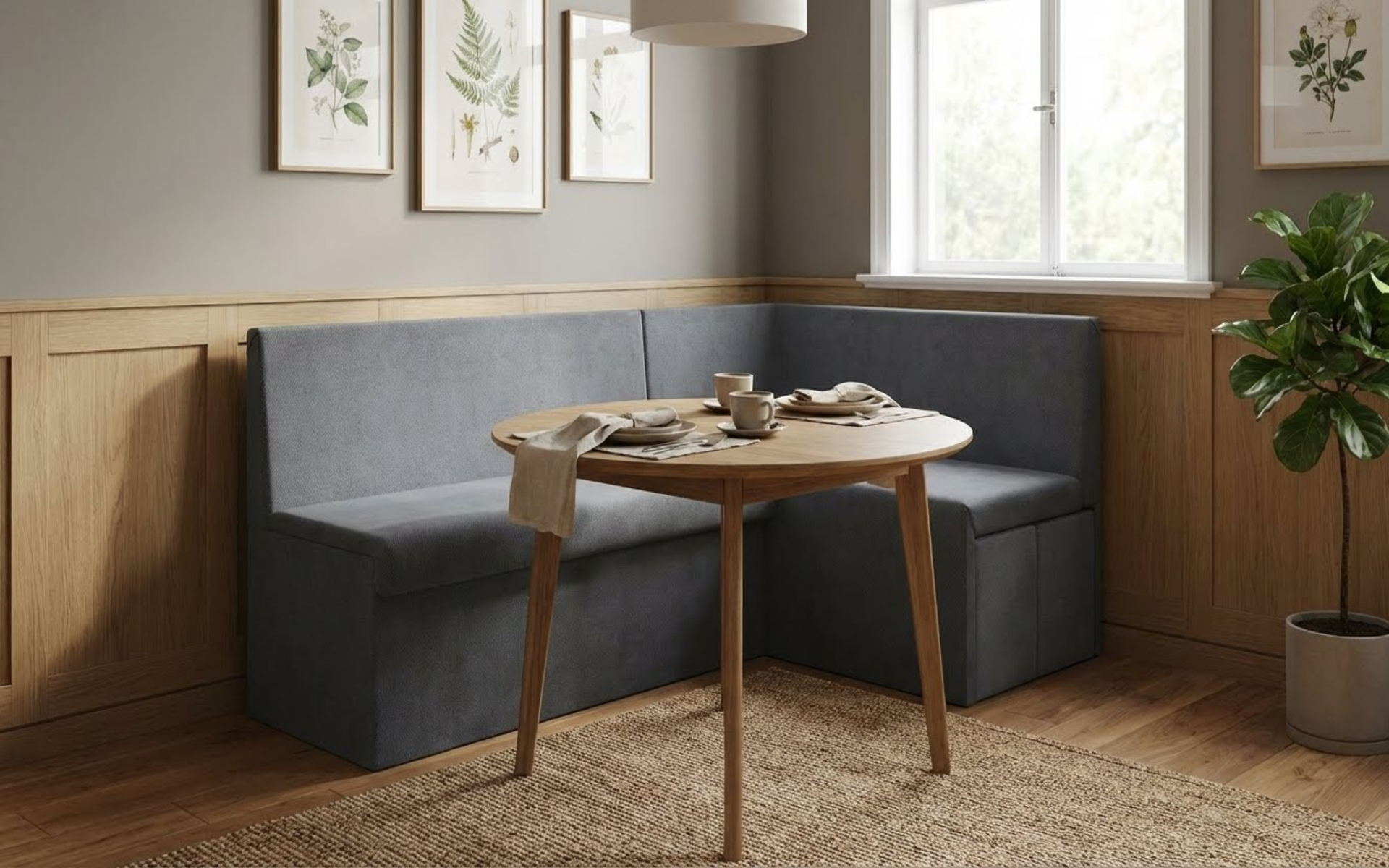 Coltar extensibil de bucatarie + 2 taburete Venturo, gri inchis + gri  4